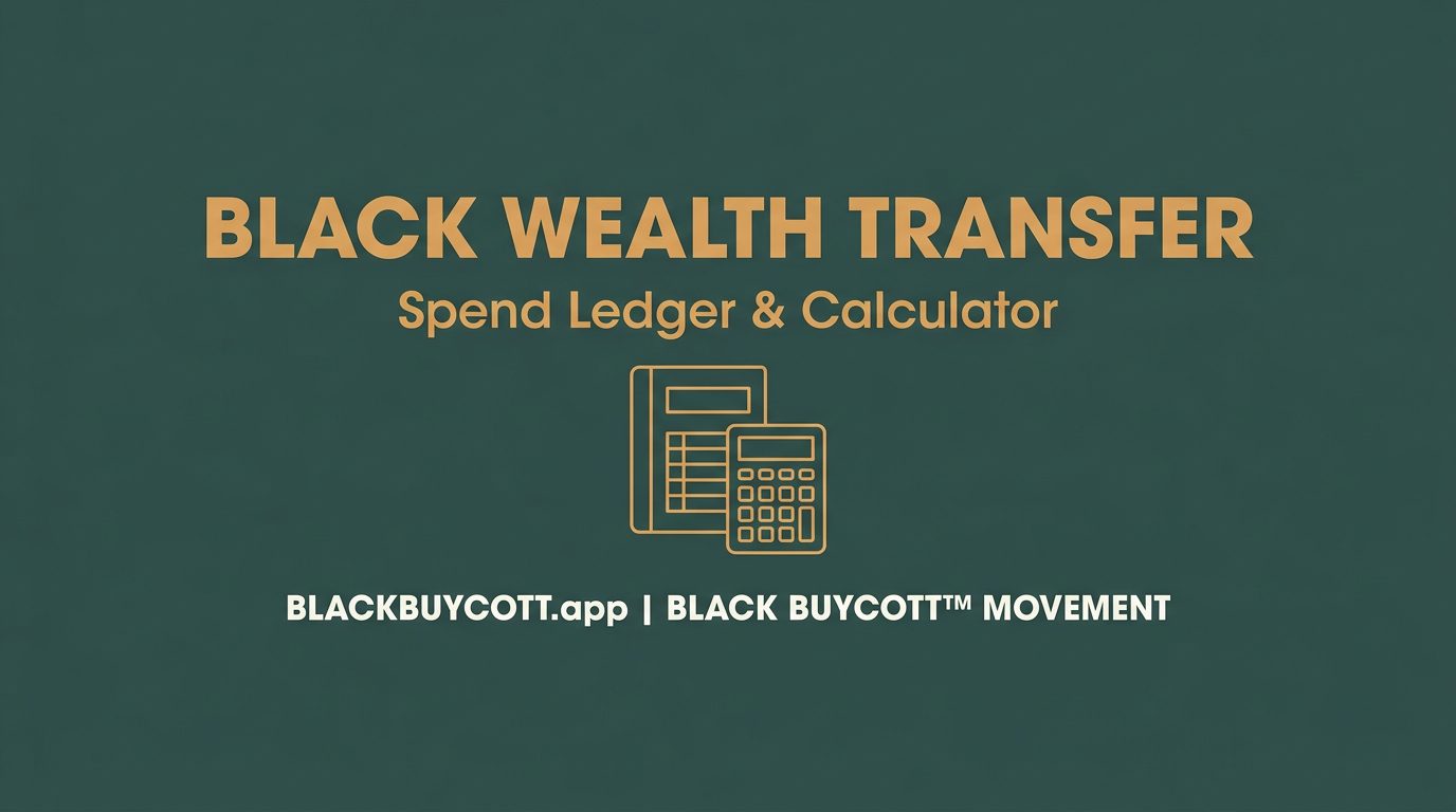 The Black Wealth Transfer Spend Ledger & Calculator | BLACK BUYCOTT™ App
